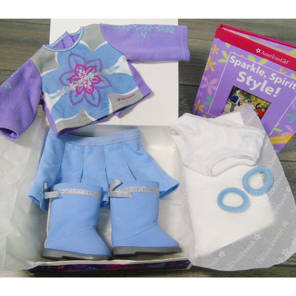 American Girl I Like Your Style MEET OUTFIT BOOK & CD Doll Boots Panties Box VTG - Picture 5 of 10